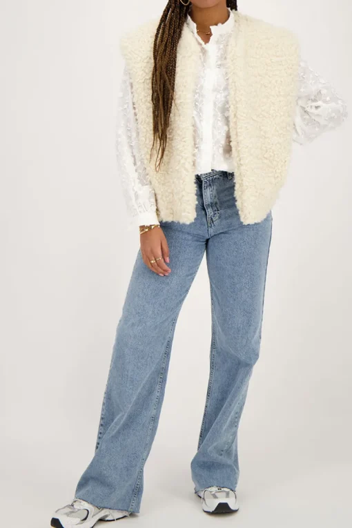 Witte Blouse Met All-over Embroidery