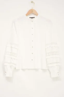 Witte Blouse Met Kanten Details