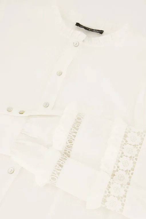 Witte Blouse Met Kanten Details