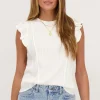 Witte Crinkle Top Met Ruffle