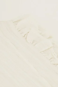 Witte Crinkle Top Met Ruffle