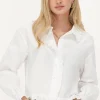 Witte Cropped Blouse Met Ruffles