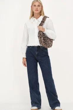 Witte Cropped Blouse Met Ruffles