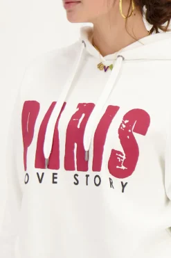 Witte Hoodie Paris Love Story