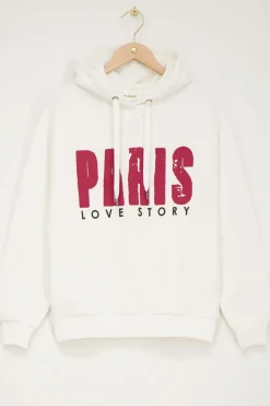Witte Hoodie Paris Love Story