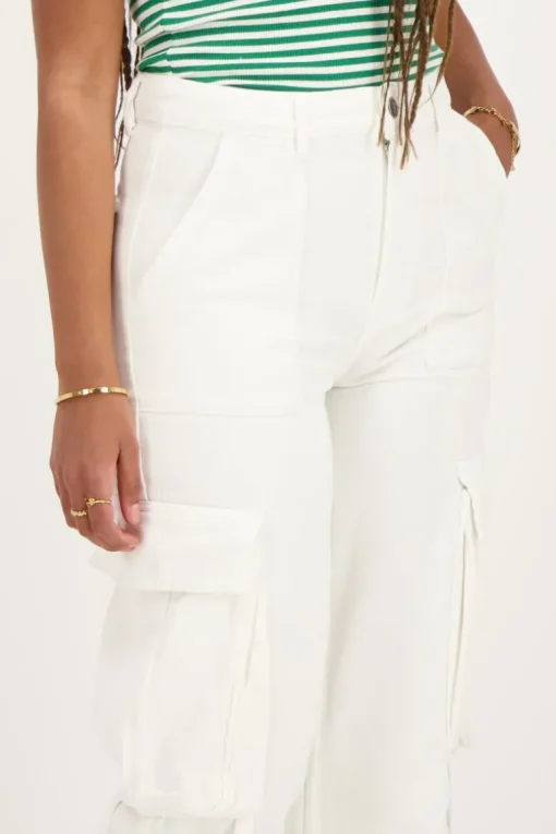 Witte Jeans Met Cargo Zakken