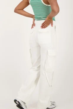 Witte Jeans Met Cargo Zakken