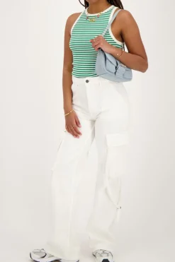 Witte Jeans Met Cargo Zakken