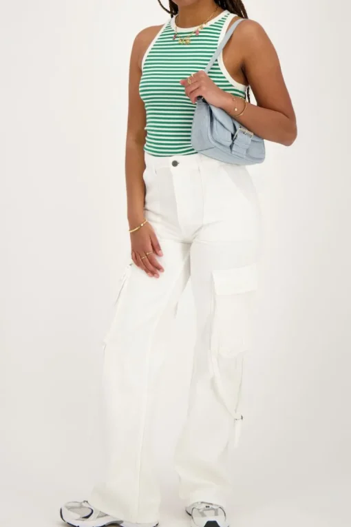 Witte Jeans Met Cargo Zakken