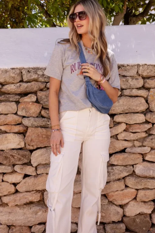 Witte Jeans Met Cargo Zakken