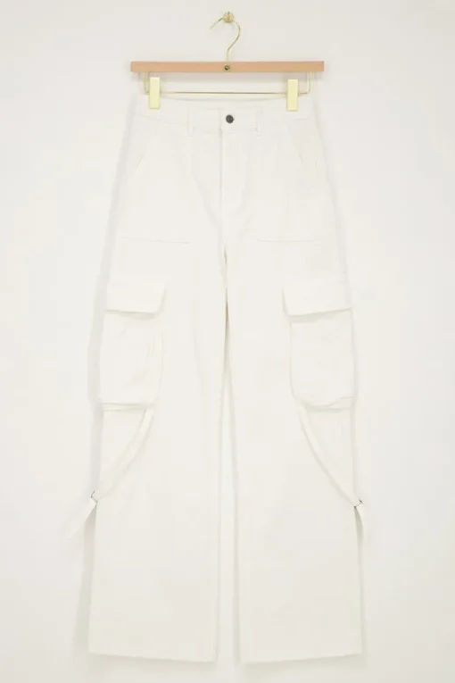 Witte Jeans Met Cargo Zakken