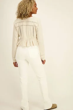 Witte Jeans Met Split