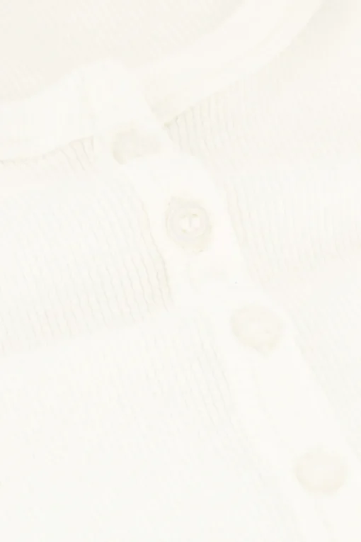 Witte Longsleeve Top Met Kleine Knopen