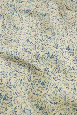Witte Midi Wikkeljurk Met Blauwe Bloemenprint