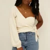 Witte One Shoulder Corset Top Linnenlook