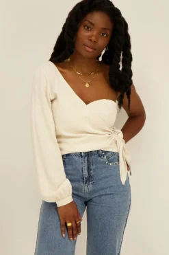 Witte One Shoulder Corset Top Linnenlook