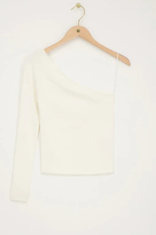 Witte One-shoulder Top