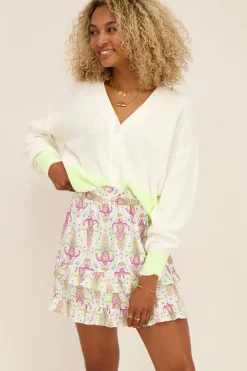 Witte Rok Met Gekleurde Boho Print