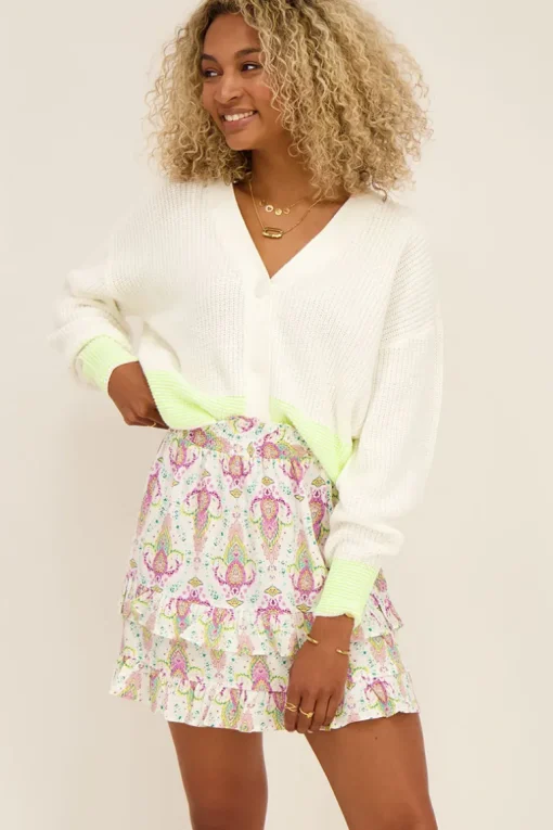 Witte Rok Met Gekleurde Boho Print