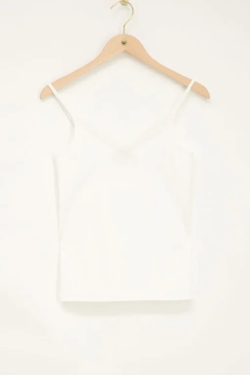Witte Singlet Met Kant