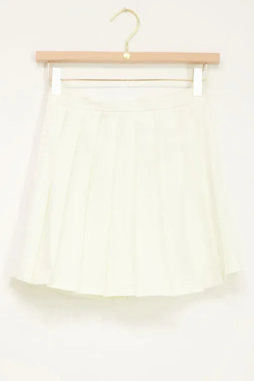 Witte Skort Met Plissé