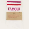 Witte Sokken Sport Met Roze L'amour