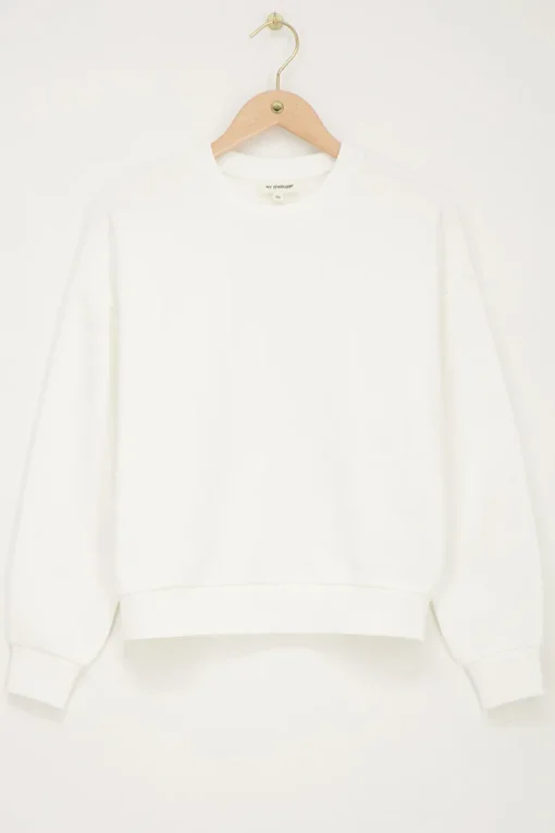 Witte Sweater Met Paris Backprint