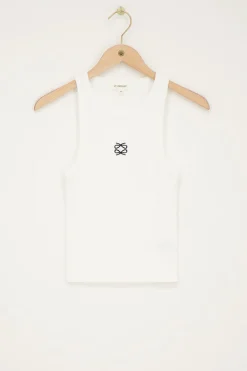 Witte Tanktop Met Twee Strikjes
