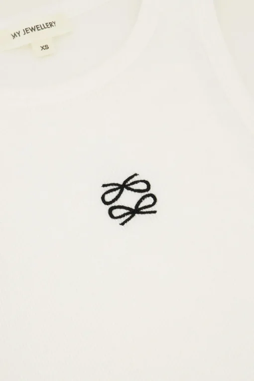 Witte Tanktop Met Twee Strikjes