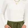 Witte Top Met Rib En Babylock