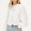 Witte Top Met Tapes En Embroidery