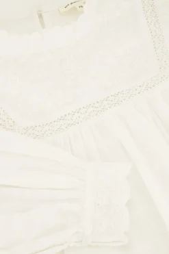 Witte Top Met Tapes En Embroidery