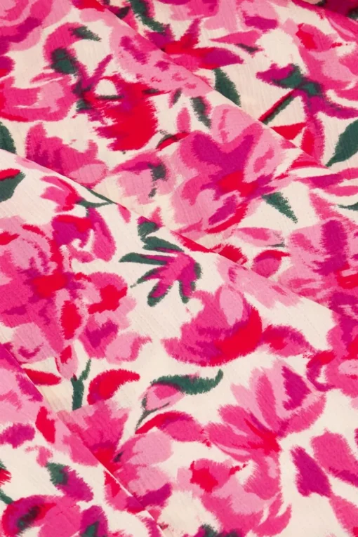 Witte Wikkeljurk Met Roze Bloemenprint