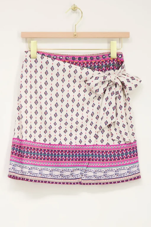 Witte Wikkelrok Met Print En Munten