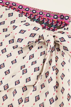 Witte Wikkelrok Met Print En Munten