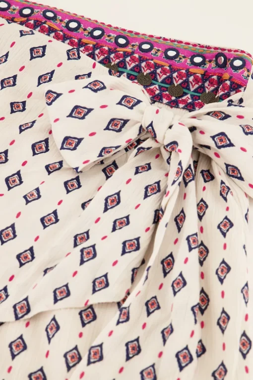 Witte Wikkelrok Met Print En Munten
