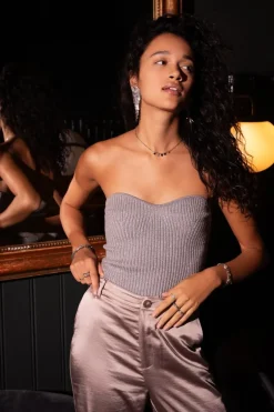 Zilveren Corset Top Met Lurex