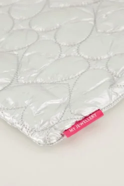Zilveren Metallic Laptop Hoes Met Hartjes Patroon