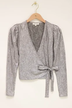Zilveren Metallic Wikkeltop