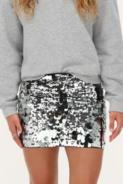 Zilveren Mini Rok Met Pailletten
