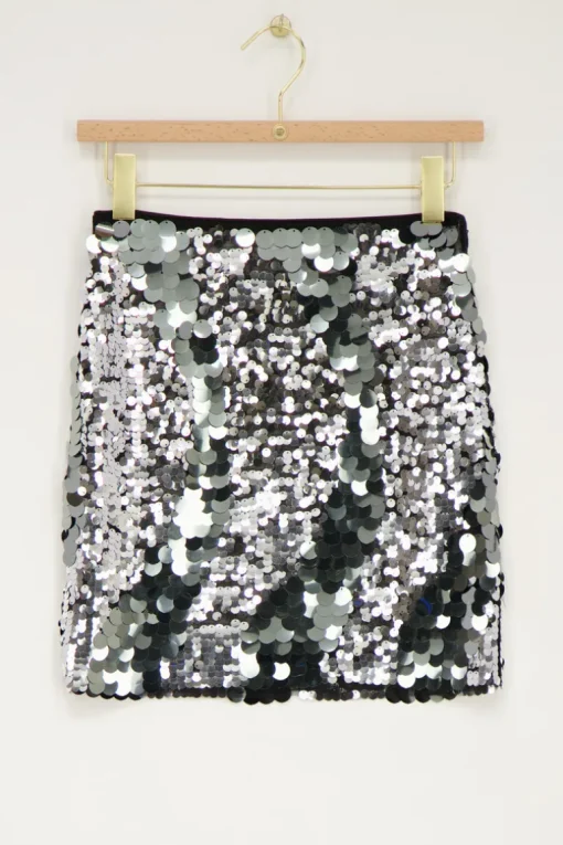 Zilveren Mini Rok Met Pailletten
