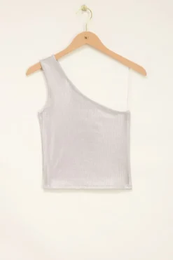 Zilveren One-shoulder Top