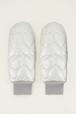 Zilveren Wanten Met Padded Hartjes