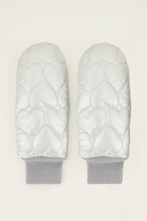 Zilveren Wanten Met Padded Hartjes