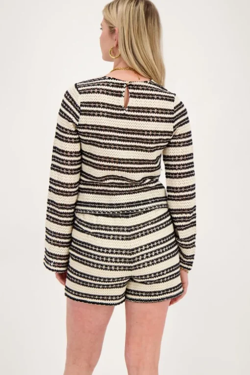 Zwart En Beige Short Crochet
