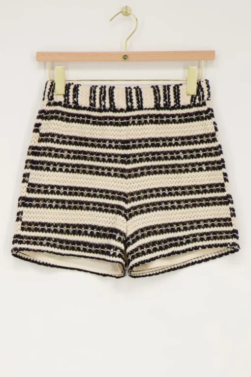 Zwart En Beige Short Crochet