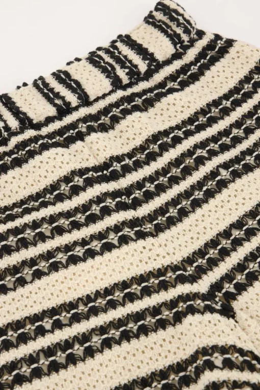 Zwart En Beige Short Crochet