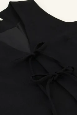 Zwart Gilet Met Strikjes