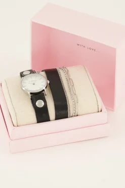 Zwart Horloge Met Dubbele Band