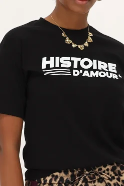 Zwart T-shirt "Histoire D'amour"